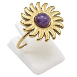 Anillo Acero Inox. Sol AMATISTA